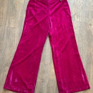 Vibrant Velvet Wide-Leg Pants